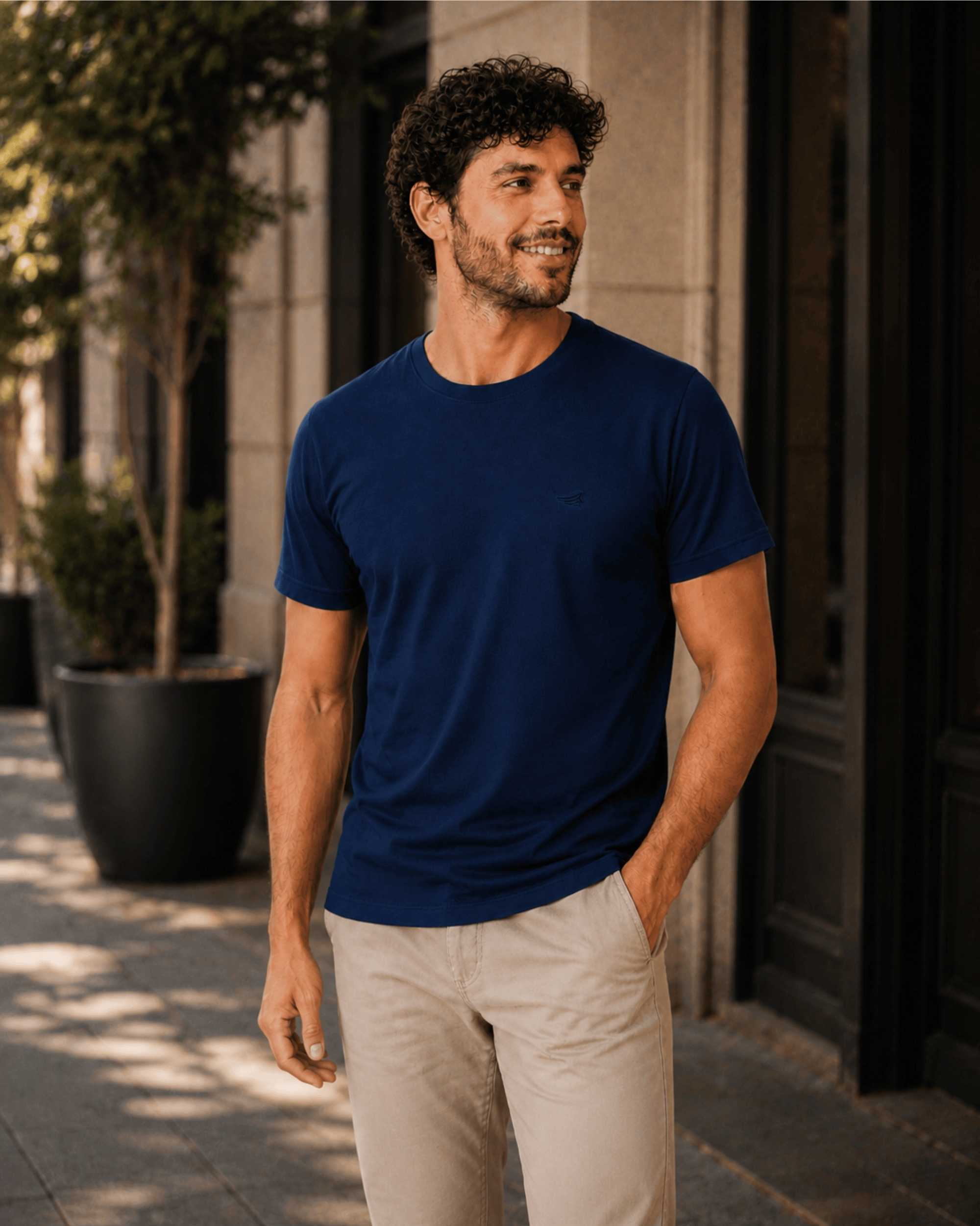 camisesta masculina bordada azul marinho 003