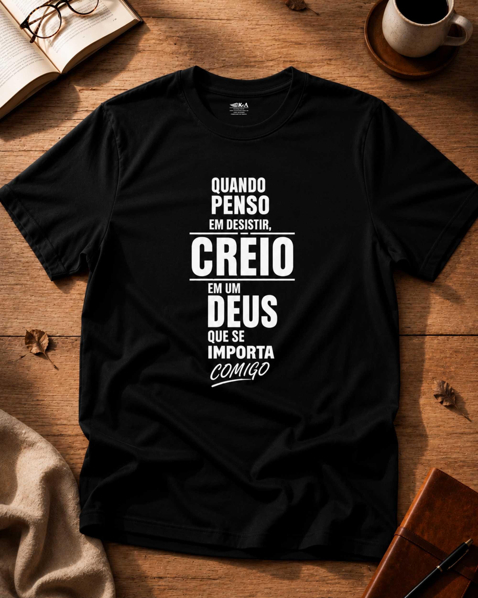 camisesta masculina quando penso em desistir preta 004