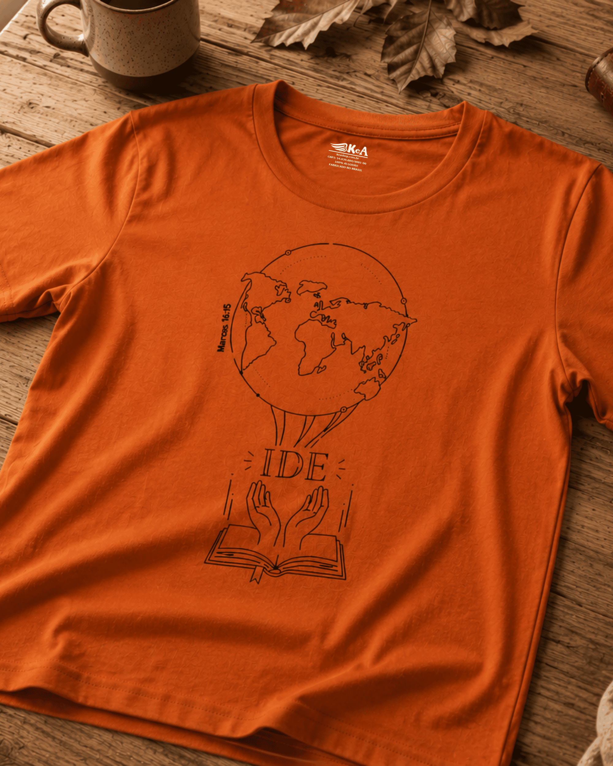 camiseta IDE mesa ferrugem