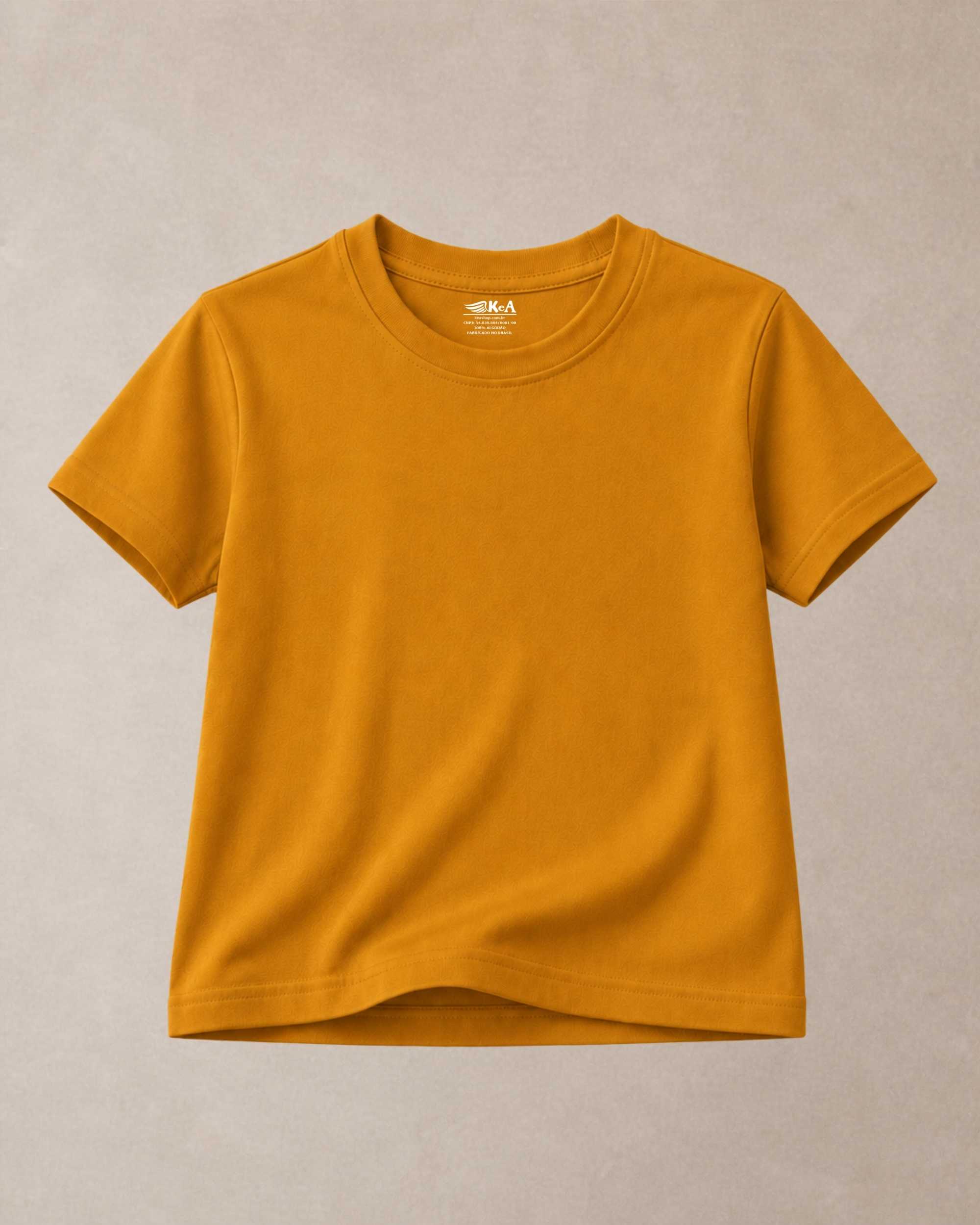 camisesta infantil lisa mostarda 002