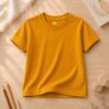camisesta infantil lisa mostarda 003