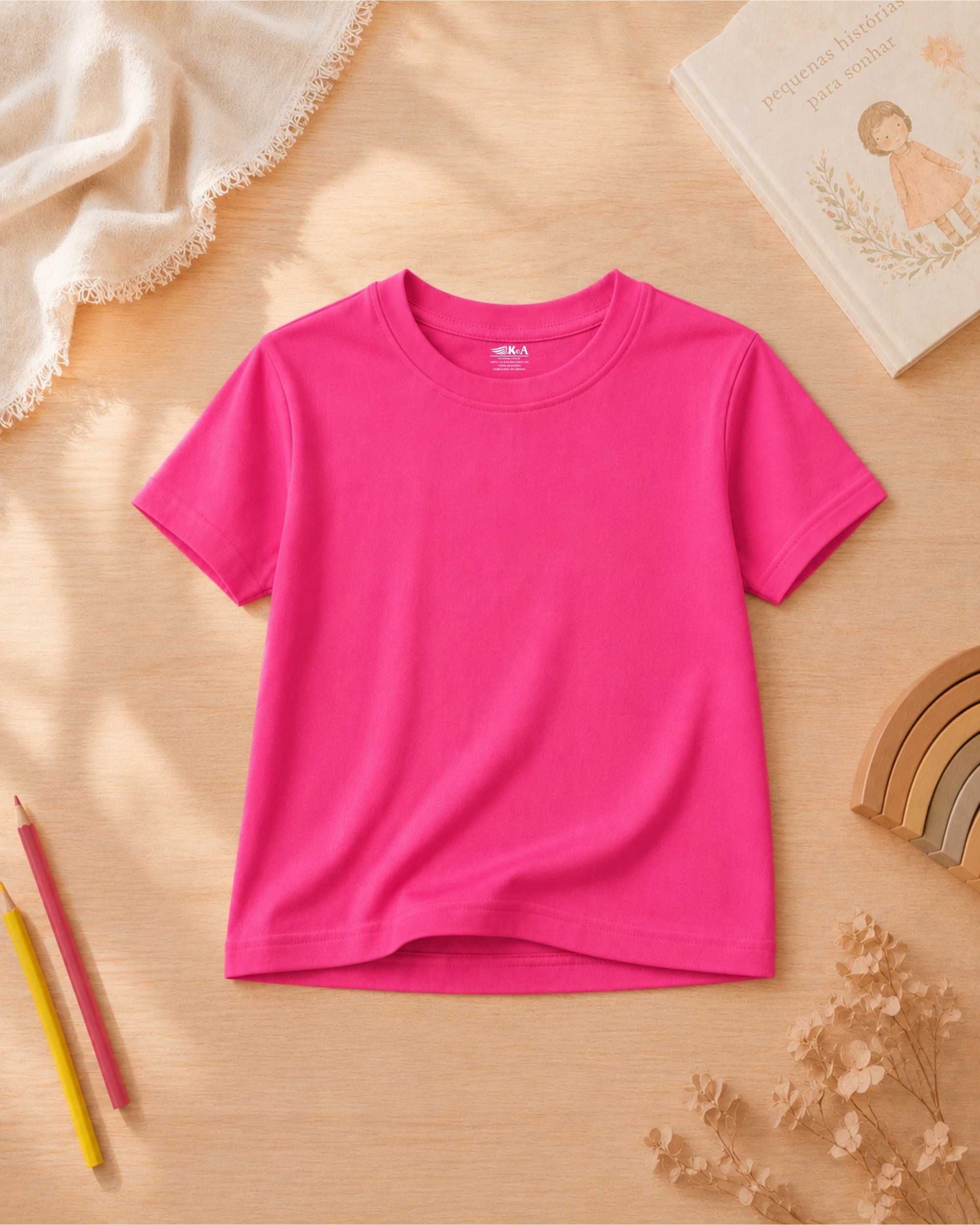 camisesta infantil lisa rosa 003