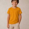 camisesta infantil msaculina lisa mostarda 001