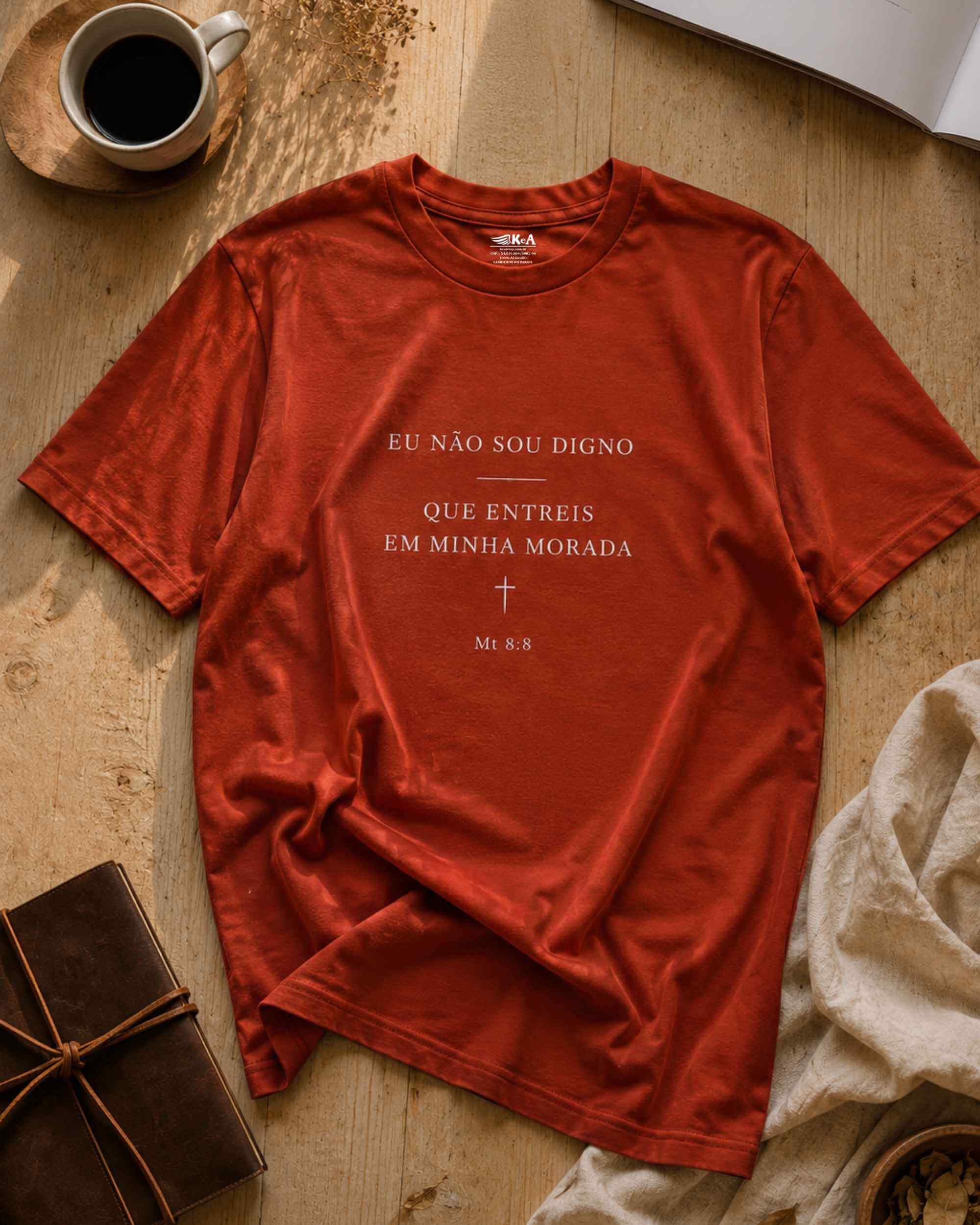 camiseta eu não sou digno ferrugem 003