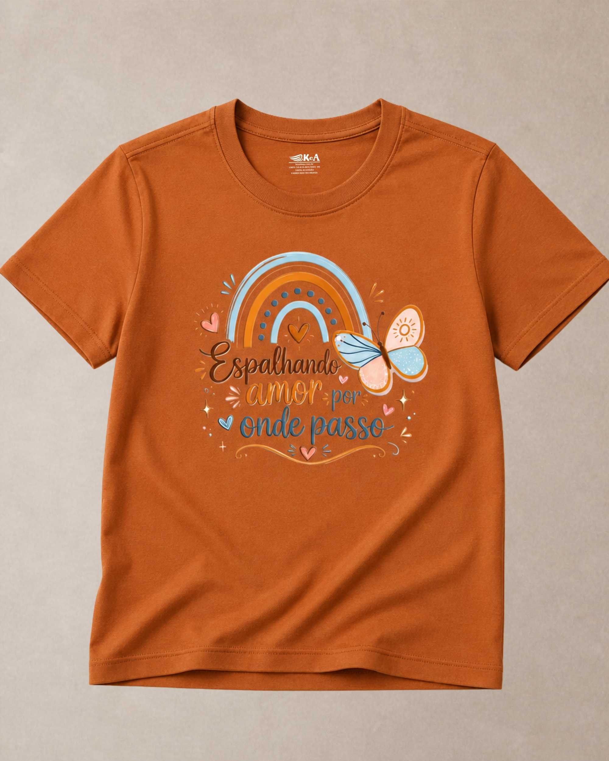 camiseta infantil feminina espalhando amor ferrugem 002