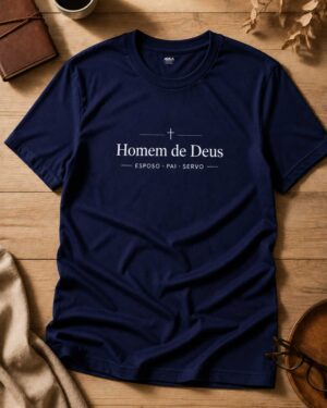 Inicio 18 camiseta homen de Deus azul marinho 003
