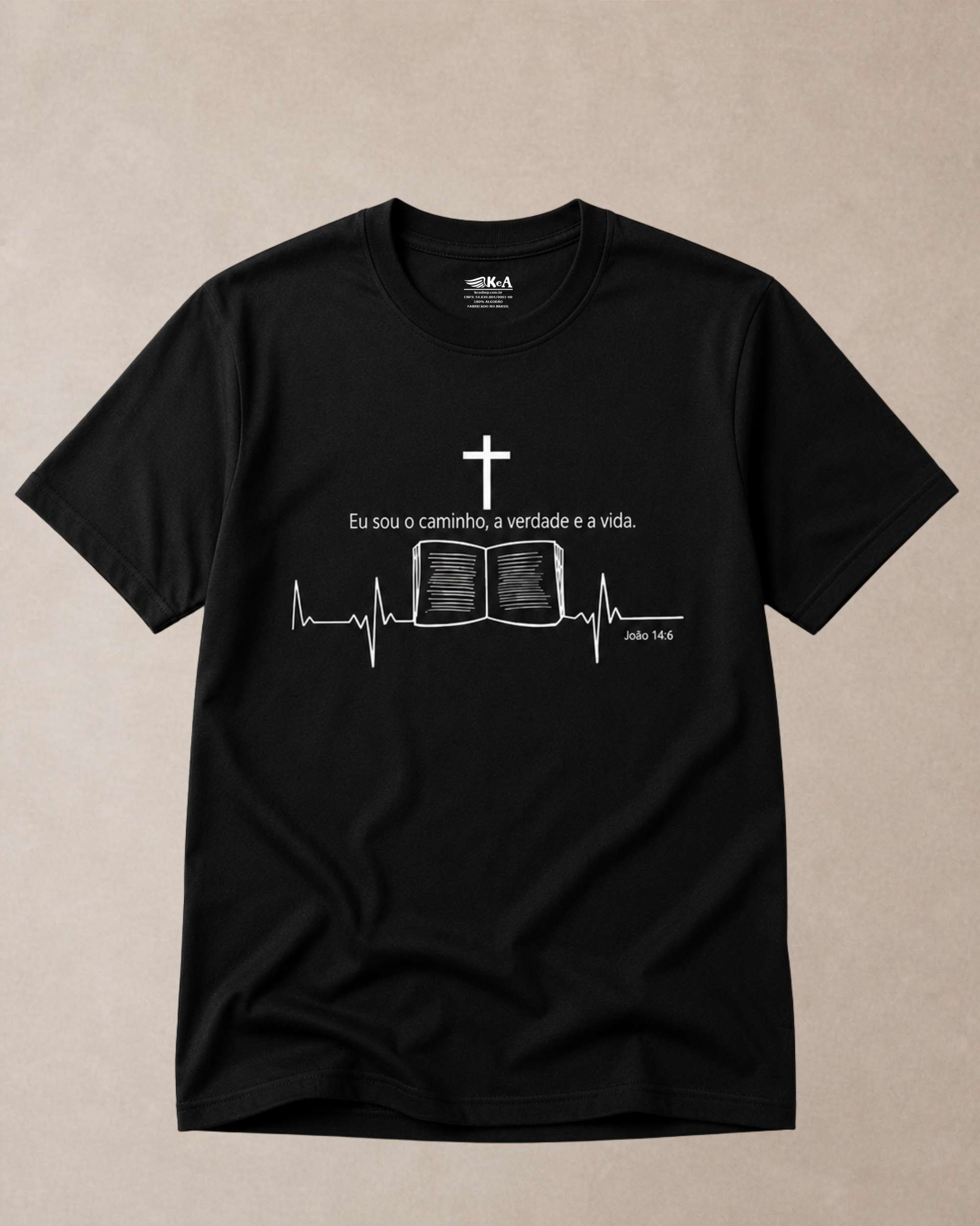 camiseta masculina João 14-6 preta 003