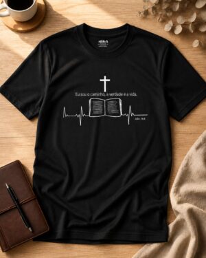 Inicio 23 camiseta masculina Joao 14 6 preta 004
