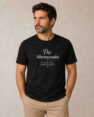 Inicio 26 Camiseta Masculina Cristã Pai Abençoado