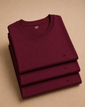 Kit 3 Camisetas Masculinas Bordadas Premium Bordo