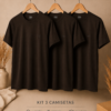 kit 3 camisetas marrom 002