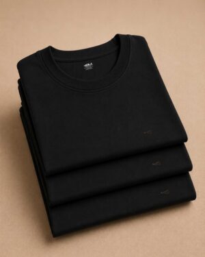 Kit 3 Camisetas Masculinas Bordadas Premium Preta