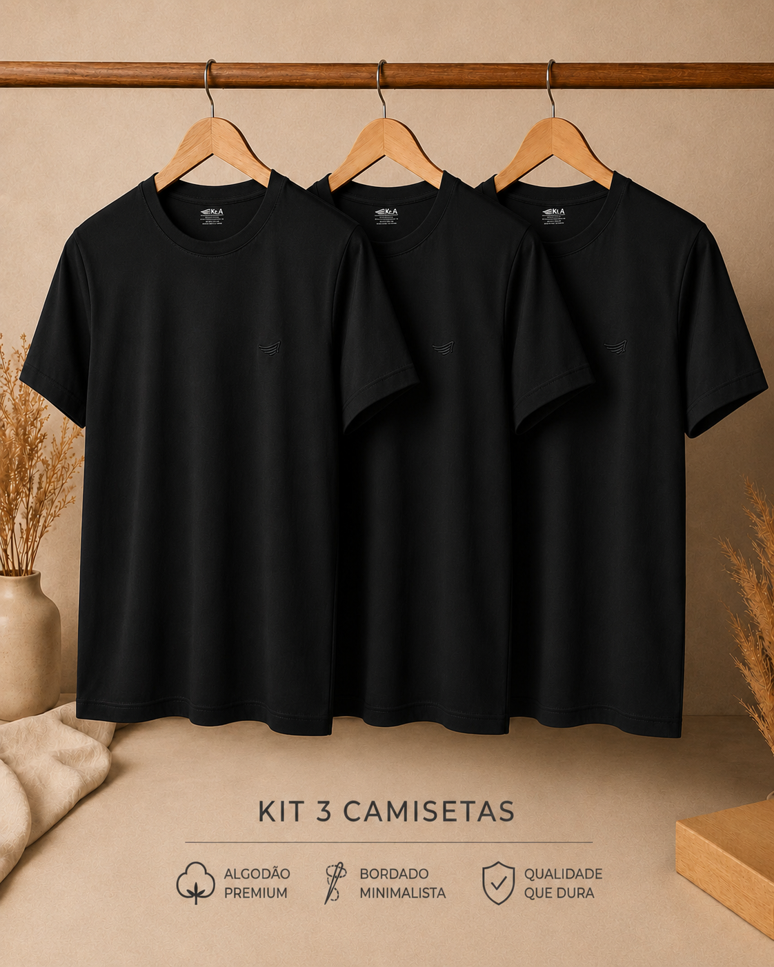kit 3 camisetas preta 002
