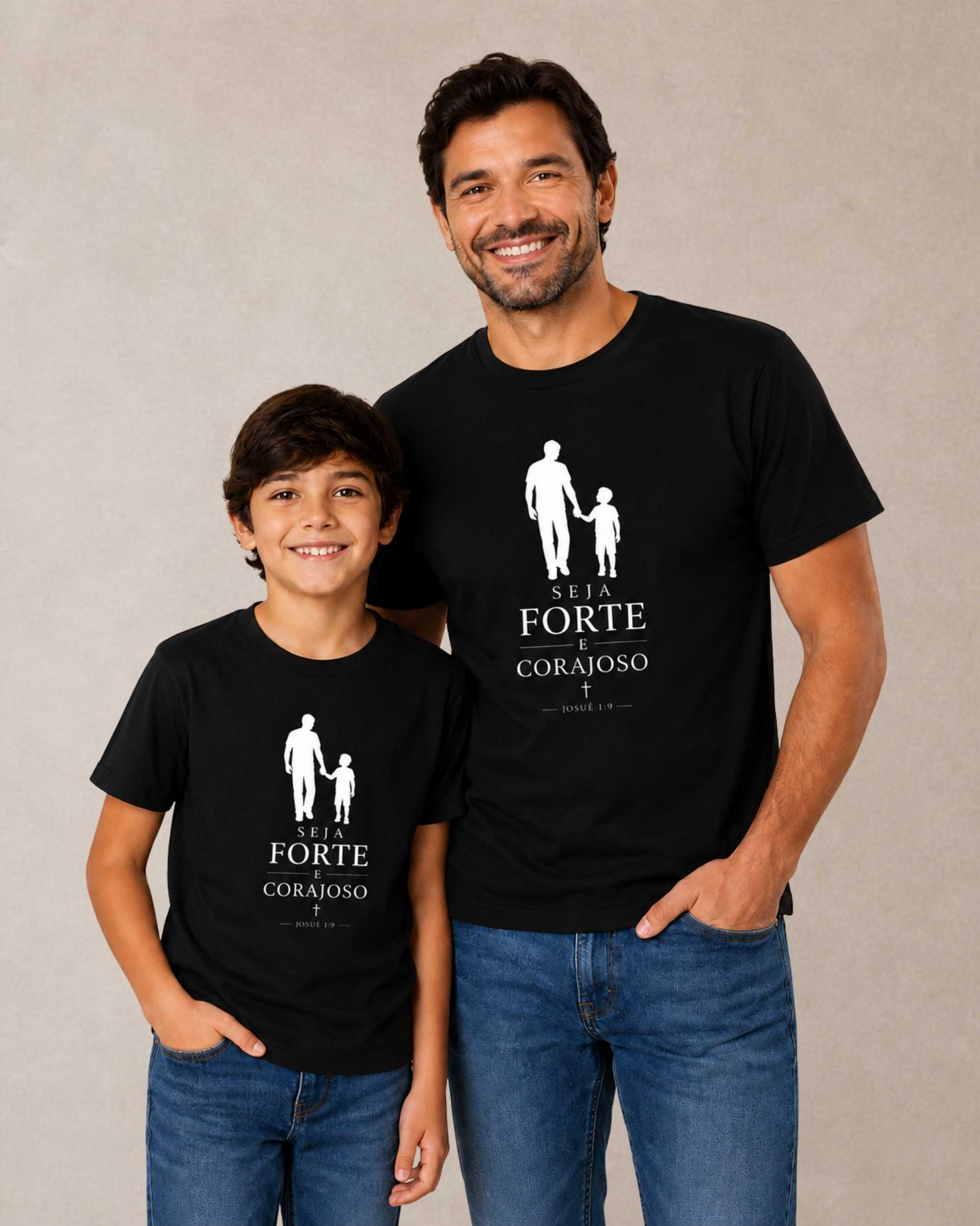kit pai e filho seja forte e corajoso preto 0001