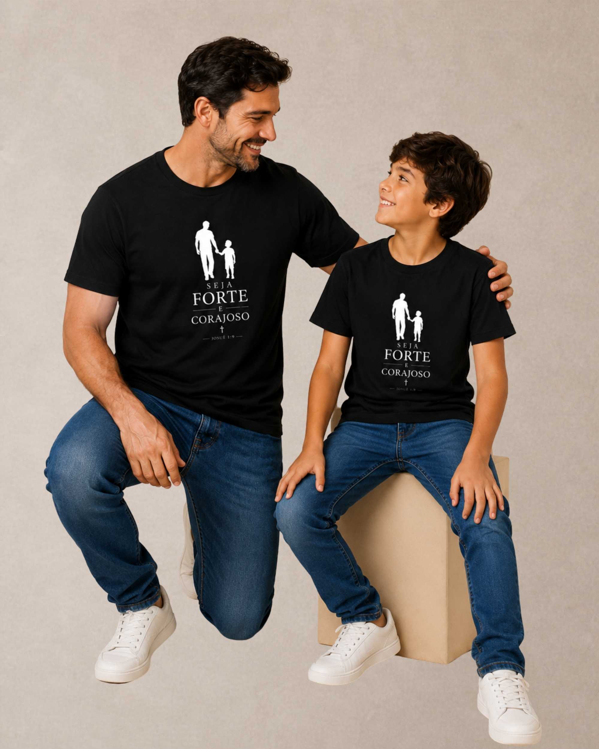 kit pai e filho seja forte e corajoso preto 0002