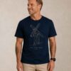 Camiseta Masculina Foi Por Nós Marinho 001 Camiseta Masculina Cristã Foi Por Nós Azul Marinho