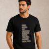 Camiseta masculina cristã Fruto do Espírito preta 100% algodão
