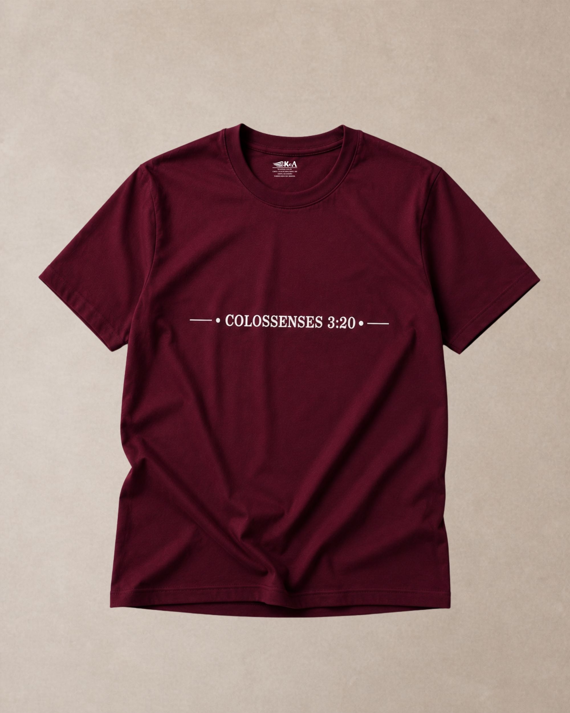 camiseta Colossenses 3-20 bordo Camiseta Masculina Cristã Colossenses 3:20 Bordô