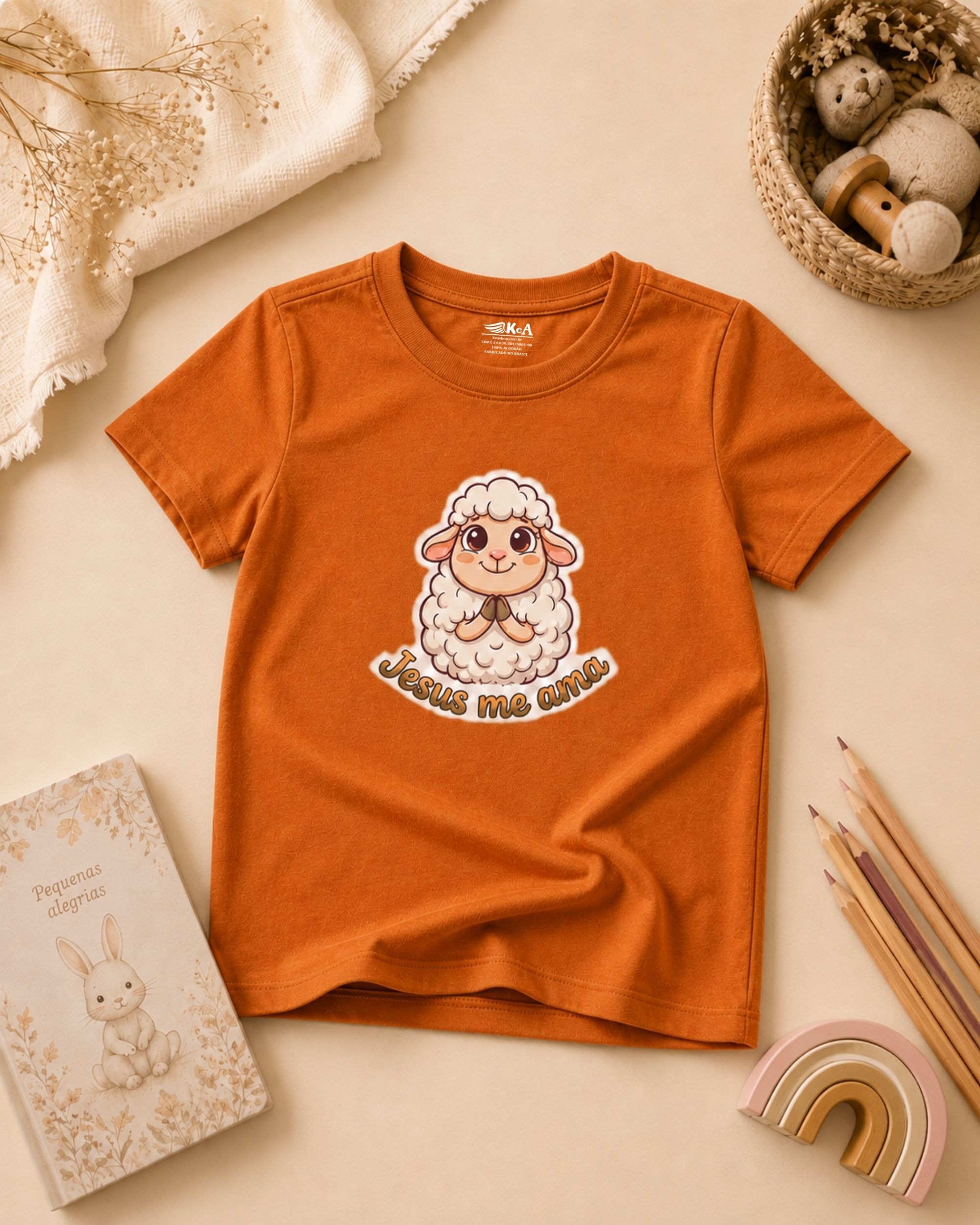 Camiseta Infantil Cristã Jesus Me Ama 14 Camiseta Infantil Cristã Jesus Me Ama - Imagem 14