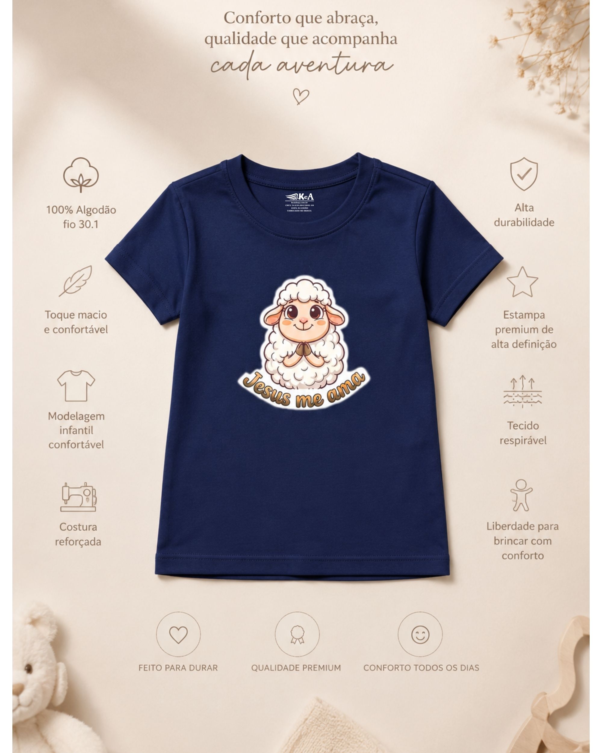 camiseta infantil Jesus me ama informativa