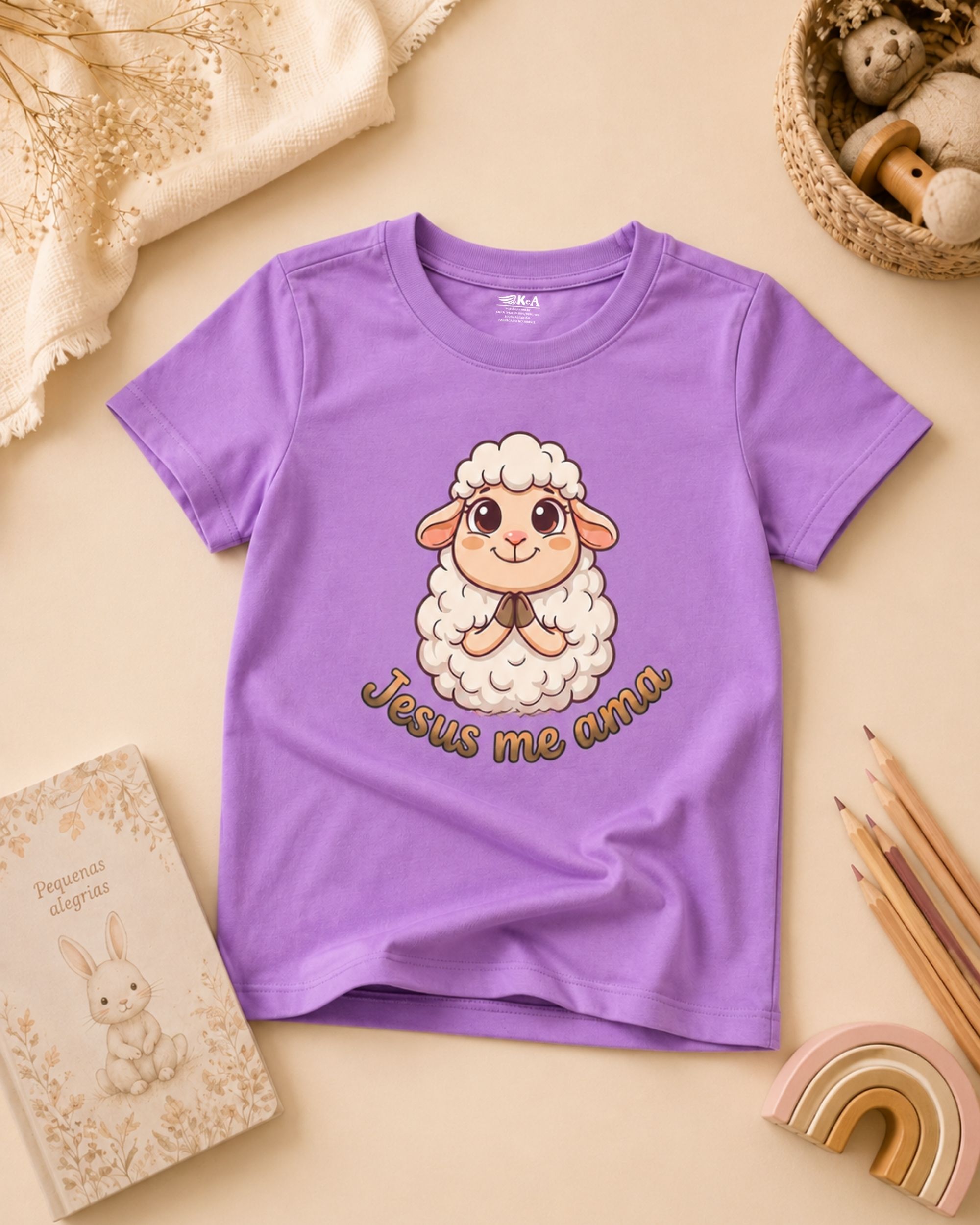 Camiseta Infantil Cristã Jesus Me Ama 9 Camiseta Infantil Cristã Jesus Me Ama - Imagem 9