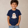 camiseta infantil Jesus me ama marinho 001