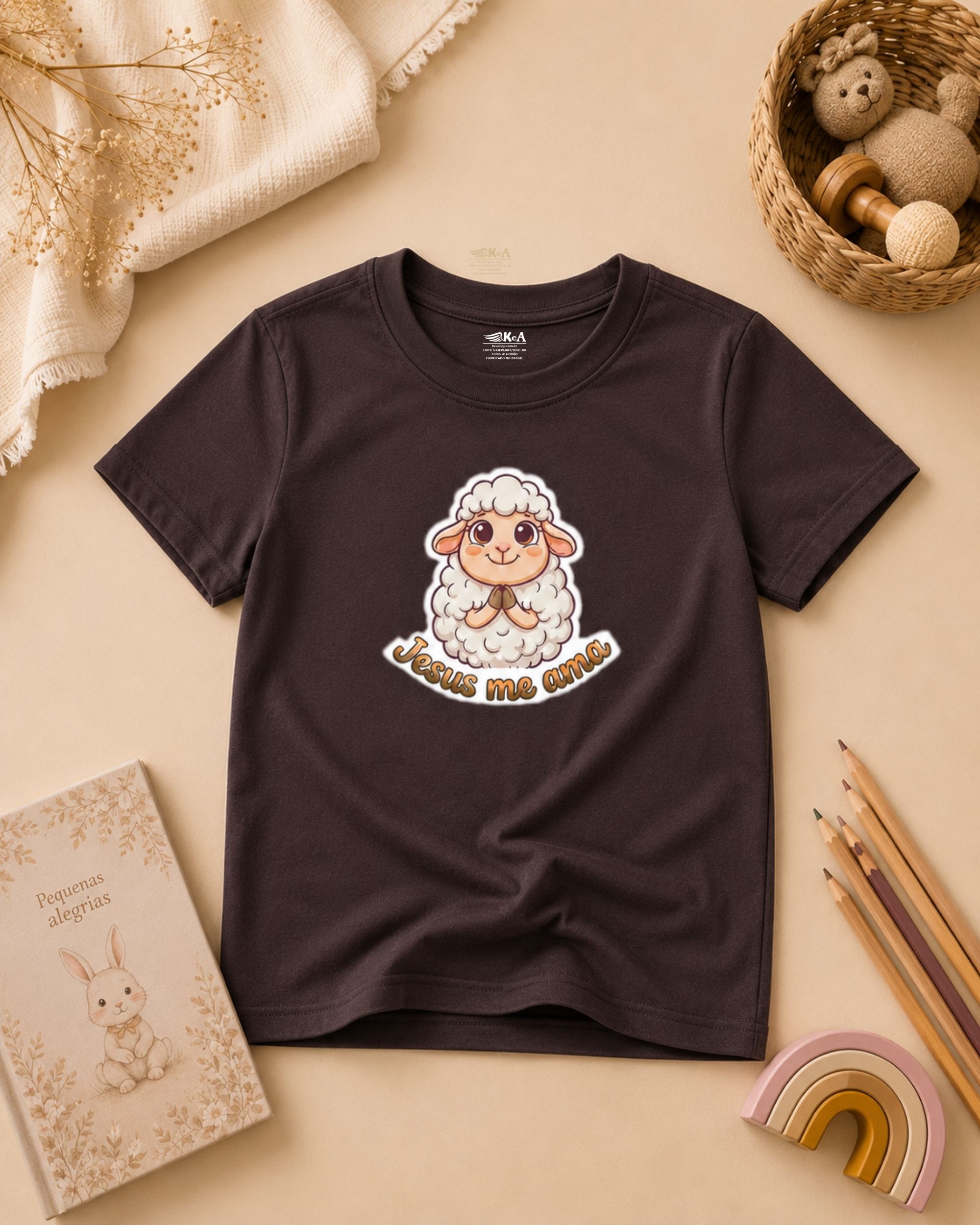 Camiseta Infantil Cristã Jesus Me Ama 3 Camiseta Infantil Cristã Jesus Me Ama - Imagem 3