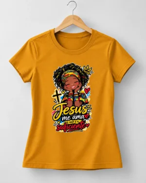 Camiseta Feminina Juvenil Jesus Me Ama e Isso é o Suficiente