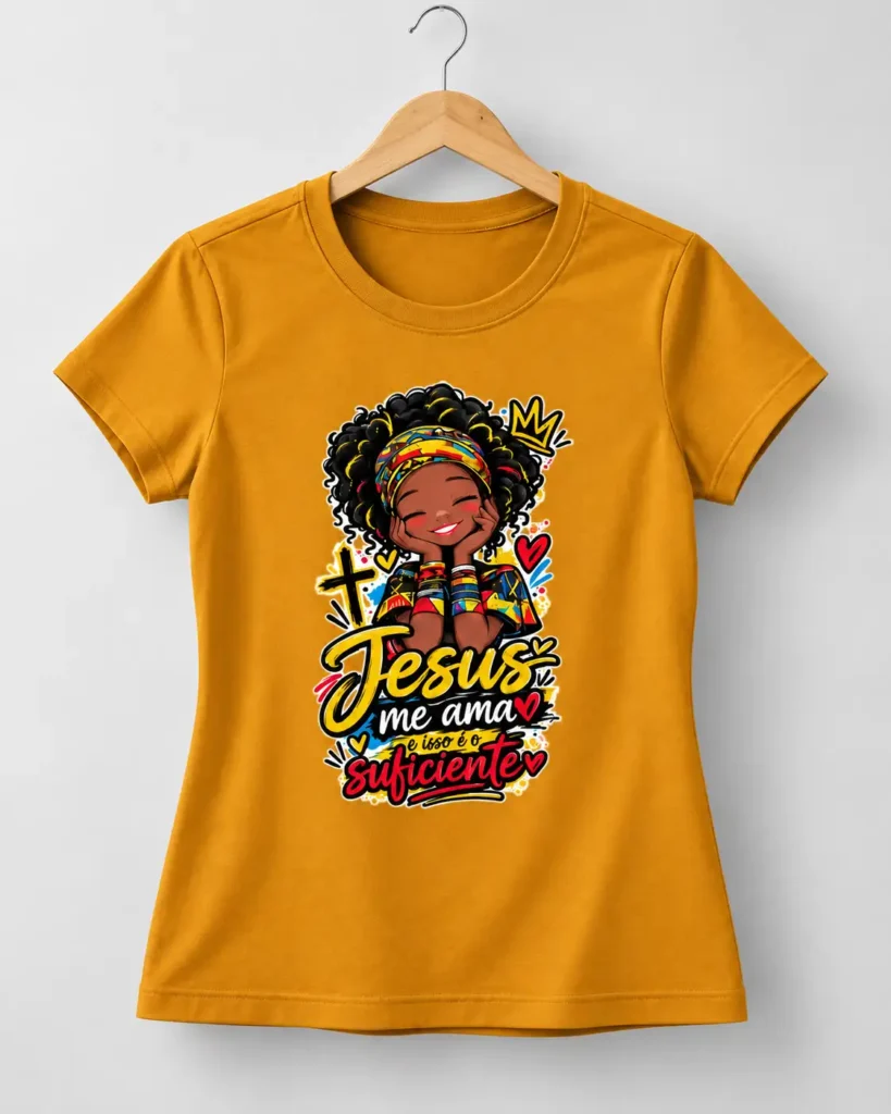 Camiseta Feminina Juvenil Jesus Me Ama e Isso e o Suficiente V2