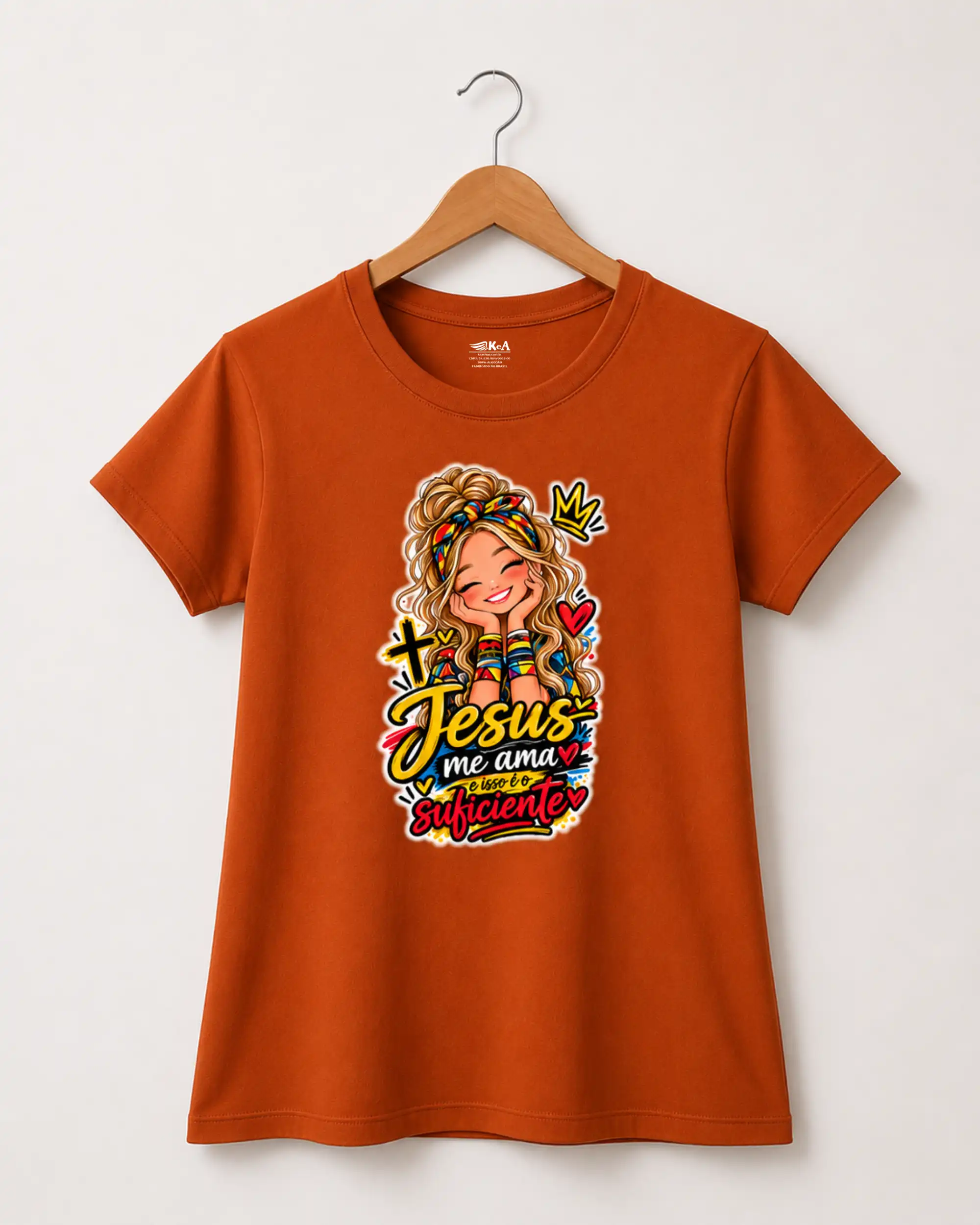 Camiseta Feminina Juvenil Jesus Me Ama e Isso é o Suficiente 1 Camiseta Feminina Juvenil Jesus Me Ama e Isso é o Suficiente