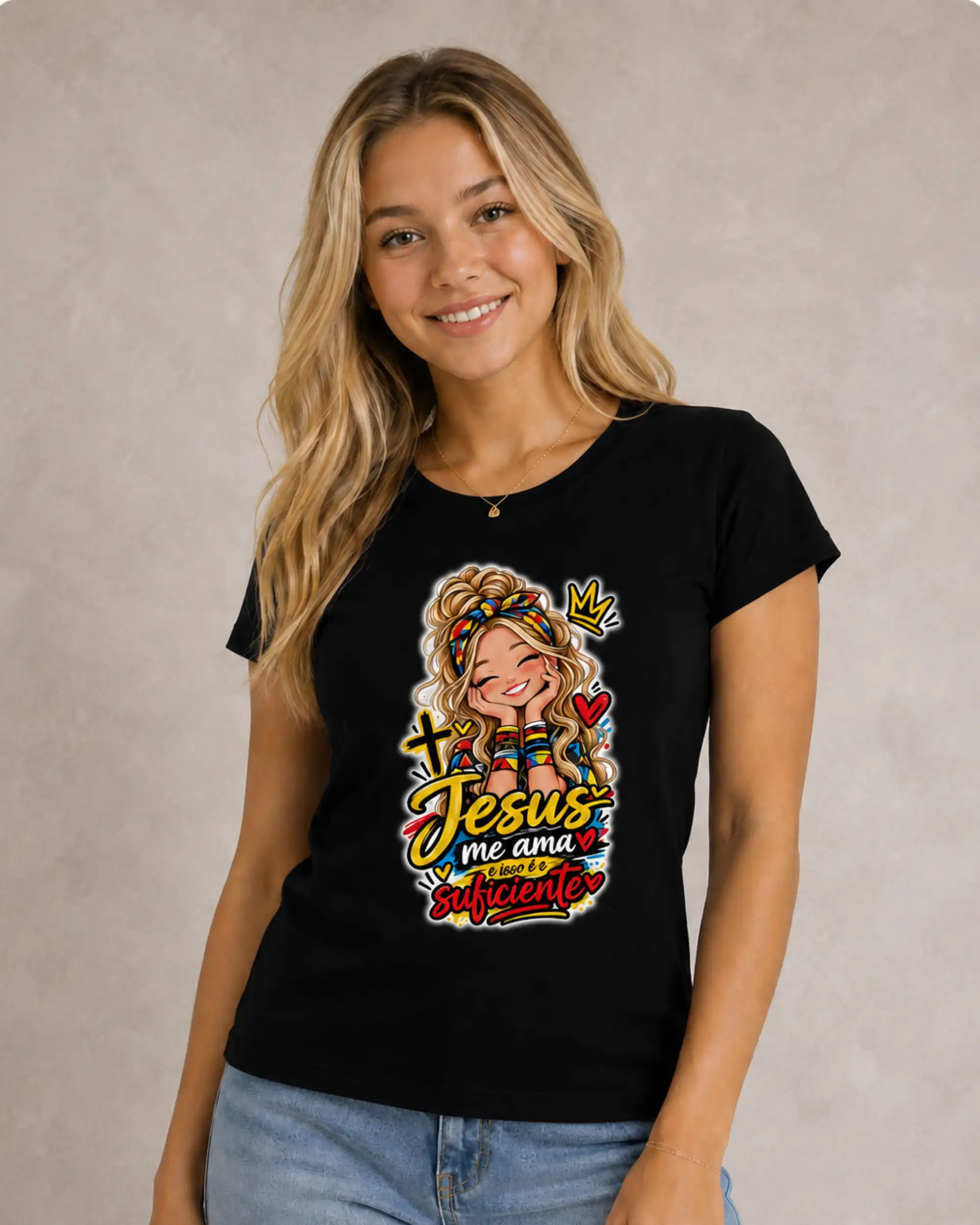 Baby Look Jesus Me Ama e Isso é o Suficiente 2 Baby Look Jesus Me Ama e Isso é o Suficiente - Imagem 2