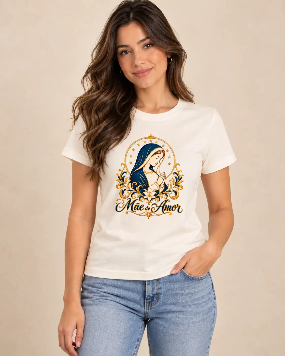 Baby Look Cristã Mãe De Amor 2 Baby Look Cristã Mãe De Amor - Imagem 2