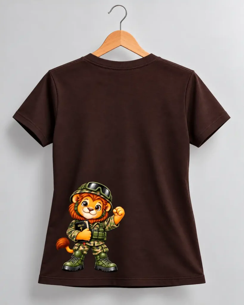 camiseta infantil sou um soldadinho de Jesus marrom 005