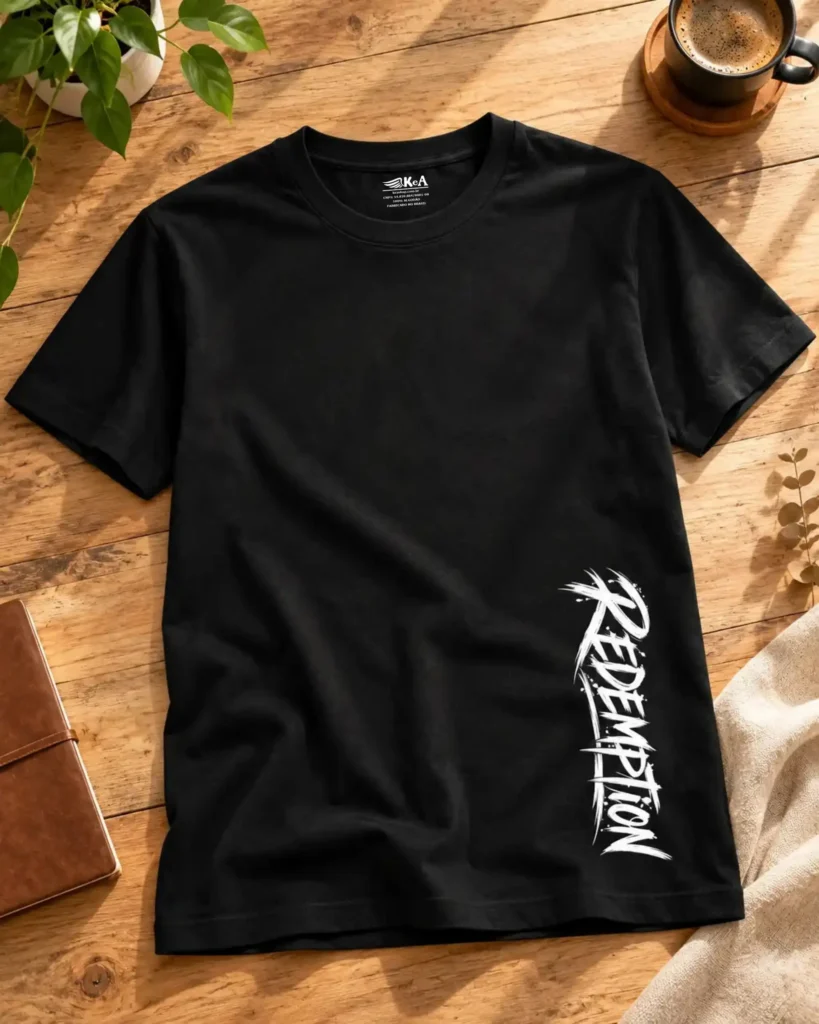camiseta masculina crista Redemption preta 003